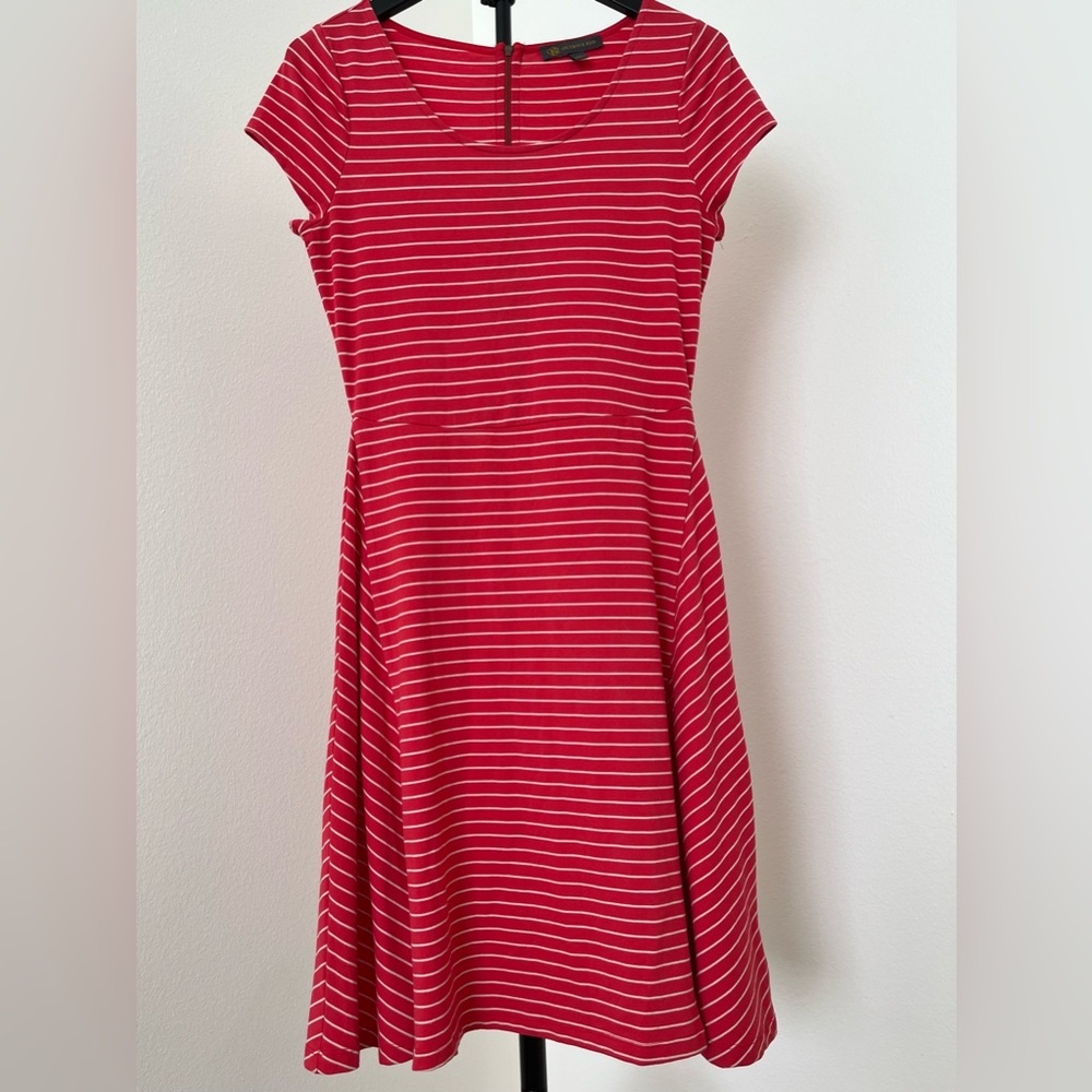 ❤️ Vintage Outback Red Striped Fit & Flare Dress | Back Zip | Small
